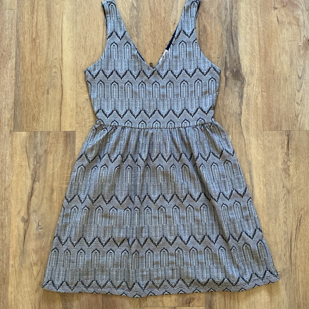 Lucky Brand Geometric Print Black & White Knit Dress NWOT Sz S (cl)
